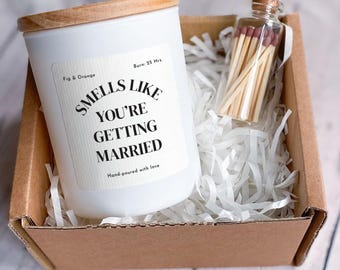 Wedding Candle Gift Set Smells Like You’re Getting Married Engagement Hen Party or Bridal Shower Present for Newlywed Bride Groom or Couple