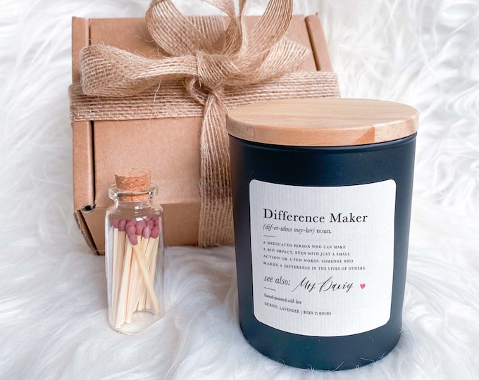 Set regalo di candele di ringraziamento personalizzate per insegnanti Definizione Fattore di differenza Dizionario Fine anno scolastico Asilo Nido Scuola primaria Apprezzamento