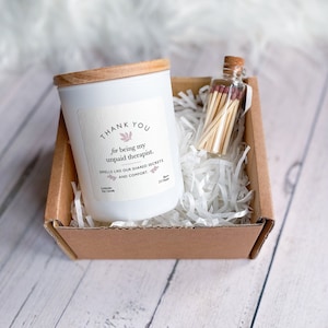 Thank you for being my unpaid therapist candle / Christmas Birthday Gift for friend mum sister
