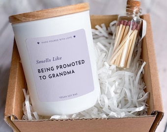 Promoted to Grandma Candle Gift – Funny Pregnancy Announcement for Grandma to Be