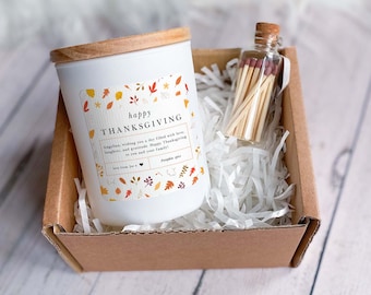 Thanksgiving Scented Candle Gift Happy Thanksgiving Gift Pumpkin Spice Cosy Fall Gift for Friends Mum Dad Grandma Home Decor Birthday Gift