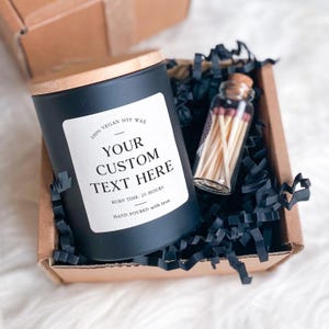 Custom text soy wax vegan candle / Your own text / Christmas gift for friend mum dad grandma colleague employee custom company corporate