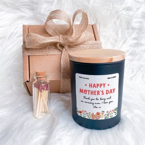 Happy Mother&#39;s Day Duftkerze aus Sojawachs vegan mit eigenem Text / Geschenk für Mama Mama Oma Nanny Oma den ersten Muttertag / 1st