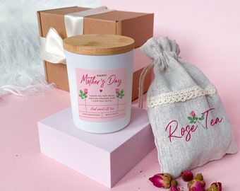 Mother's Day scented candle with rose tea / FREE GIFT PACKAGING / Soy wax vegan candle / Gift for mum