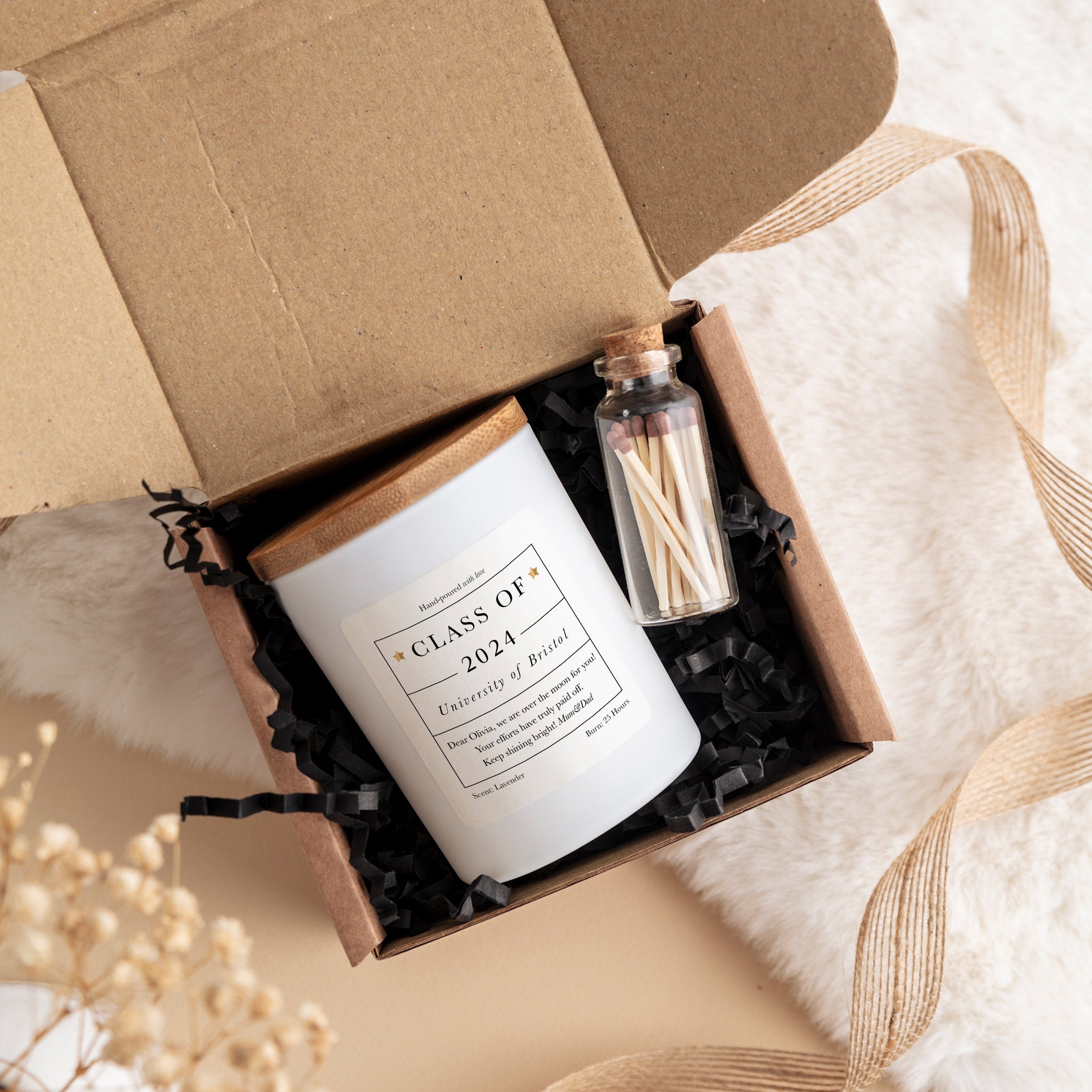 Regalo Di Laurea Per Lei 2024 - Candela Alla Lavanda (200g) Con Barattolo Riutilizzabile - Divertente Congratulazioni Per Donne E Uomini