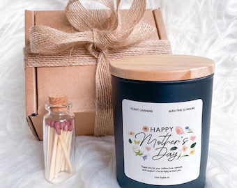 Happy Mother's Day Scented Candle Gift for Mum Personalised with Your Text Mummy Appreciation Present Relaxing Mum Keepsake New Mum Keepsake