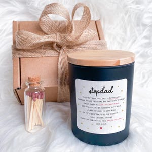 Personalised Candle for Stepdad Heartfelt Gift for Bonus Dad Thank You Keepsake for Father’s Day, Birthday or Just Because