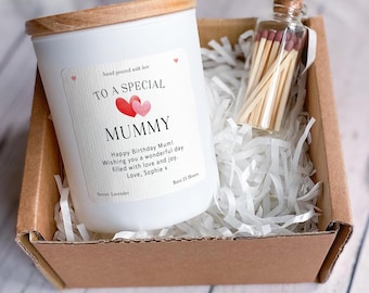 Birthday Candle Gift for Mummy Mum's Birthday Gift from Daughter or Son Personalised Present with Your Name and Message