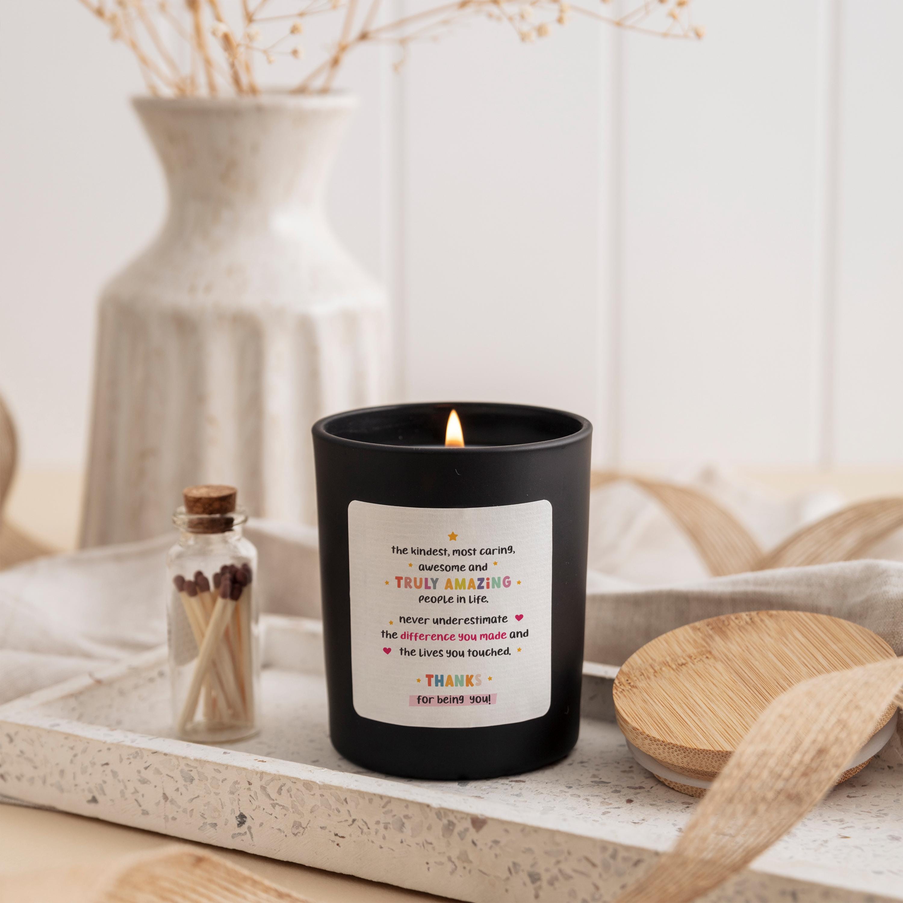 Regalo di ringraziamento personalizzato, solo per dire grazie, regali, candela profumata in barattolo, regalo di apprezzamento personalizzato per lei, regali ricordo speciali per donne - Italia
