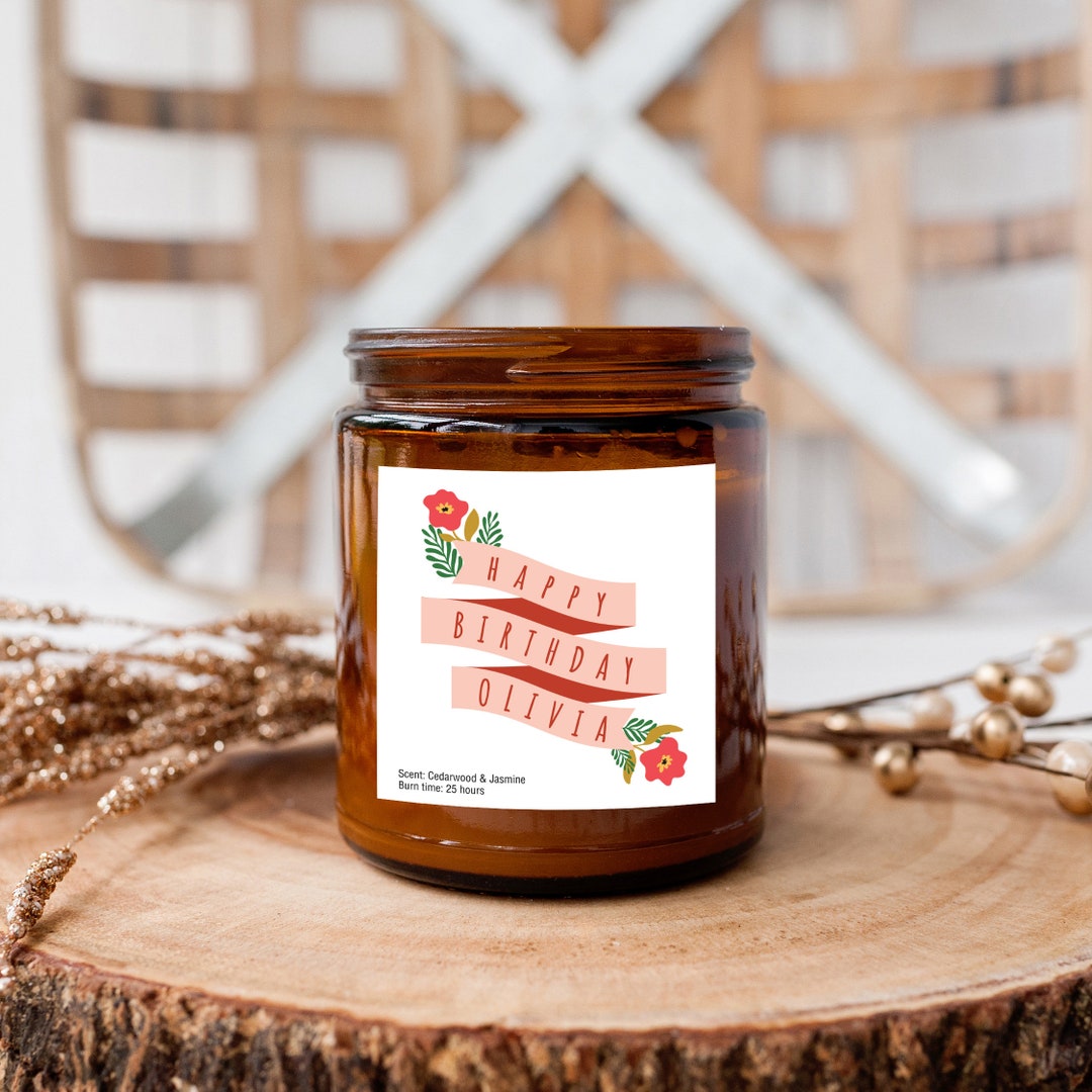 Personalised Birthday Candle With Name / Happy Birthday Gift Etsy