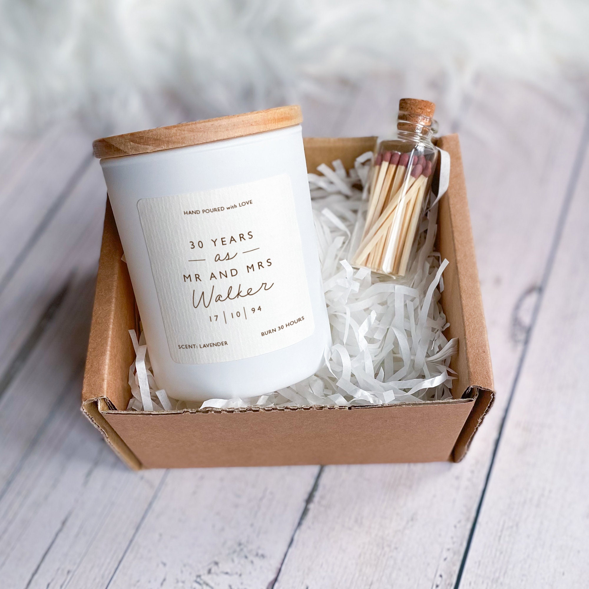 Candela Profumata Per Il 4° Anniversario Di Matrimonio: Regalo Speciale Per Marito, Moglie O Coppia, Aroma Rilassante Di Lavanda E Vaniglia, Barattolo In Vetro Da 255g (50 Ore Di Durata)