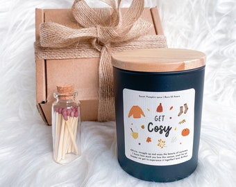 Get Cozy Herbst Duftkerze Herbst Kerze Pumpkin Spice Cosy Herbst Geschenk für Freunde Mama Herbst Home Decor Geburtstagsgeschenk Autumn Vibes