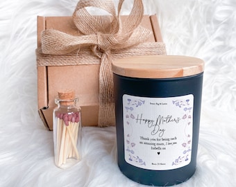 Scented soy wax vegan candle with your own text Happy Mother's Day Gift for mum grandma mama nanny nana gran granny First Mother's Day / 1st