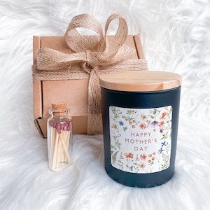 Feliz Dia das Mães vela vegana de cera de soja perfumada / PACOTE DE PRESENTE GRATUITO / Presente para mamãe mamãe babá nana gran Vovó Primeiro Dia das Mães 1º