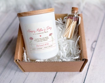 Happy Mother's Day scented soy wax vegan candle / With your own text / Gift for mum mummy mama / First Mother's Day / 1st