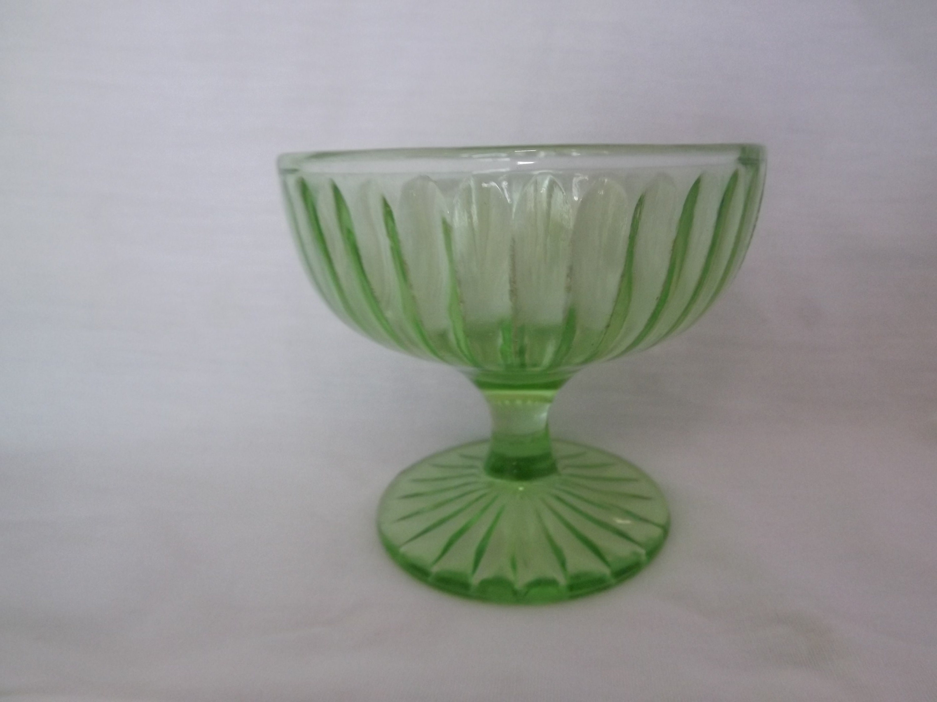 Vintage HAZEL ATLAS Green Glass Sherbet Dessert Bowl Dish Etsy