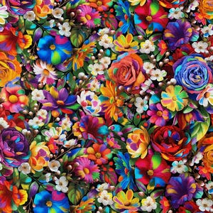 Timeless Treasures Multi Floral print - 100% cotton fabric by the yard