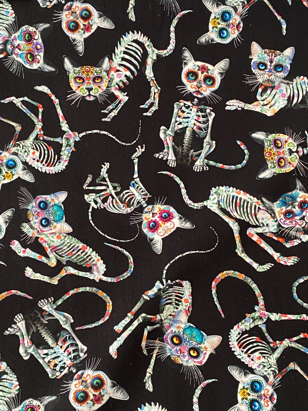 Timeless Treasures - Day of the Dead Cats - 100% Cotton Fabric by the ...