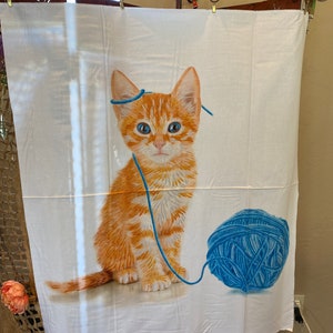 Riley Blake - Cat Panel - 100% Cotton (Quilt Panel, curtains, table cover)