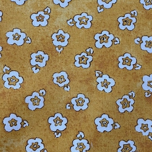 Floral Cotton Fabric: Riley Blake Painter Palette, Tan & Yellow - By The Yard