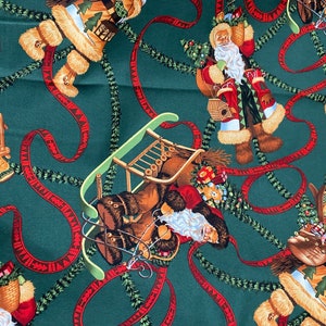 Alexander Henry Santa Fabric: Moose Lodge on Forest Green Cotton
