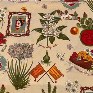 Alexander Henry - Viva Frida (Parchment or Blue) - Fabric by the yard