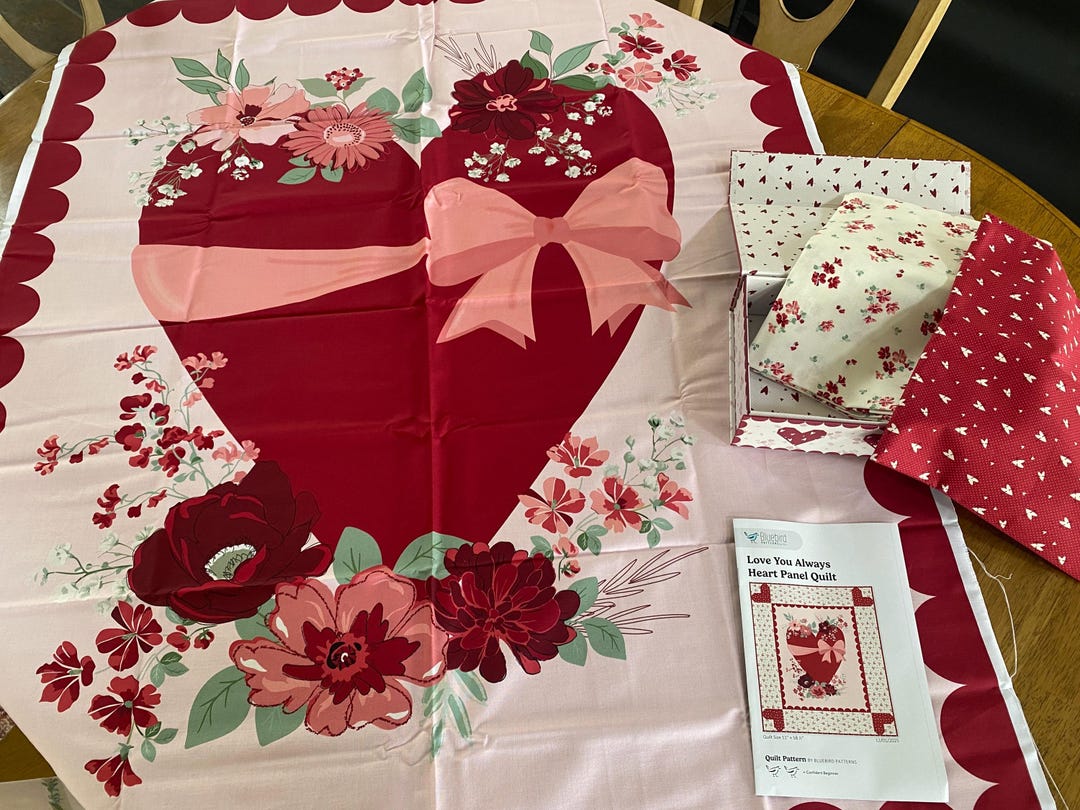 Riley Blake - Love You Always Heart Panel Quilt Kit - Etsy