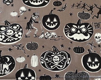 Alexander Henry - Crafty Calaveras (black) - 100% cotton fabric by the yard (fresh off the bolt)