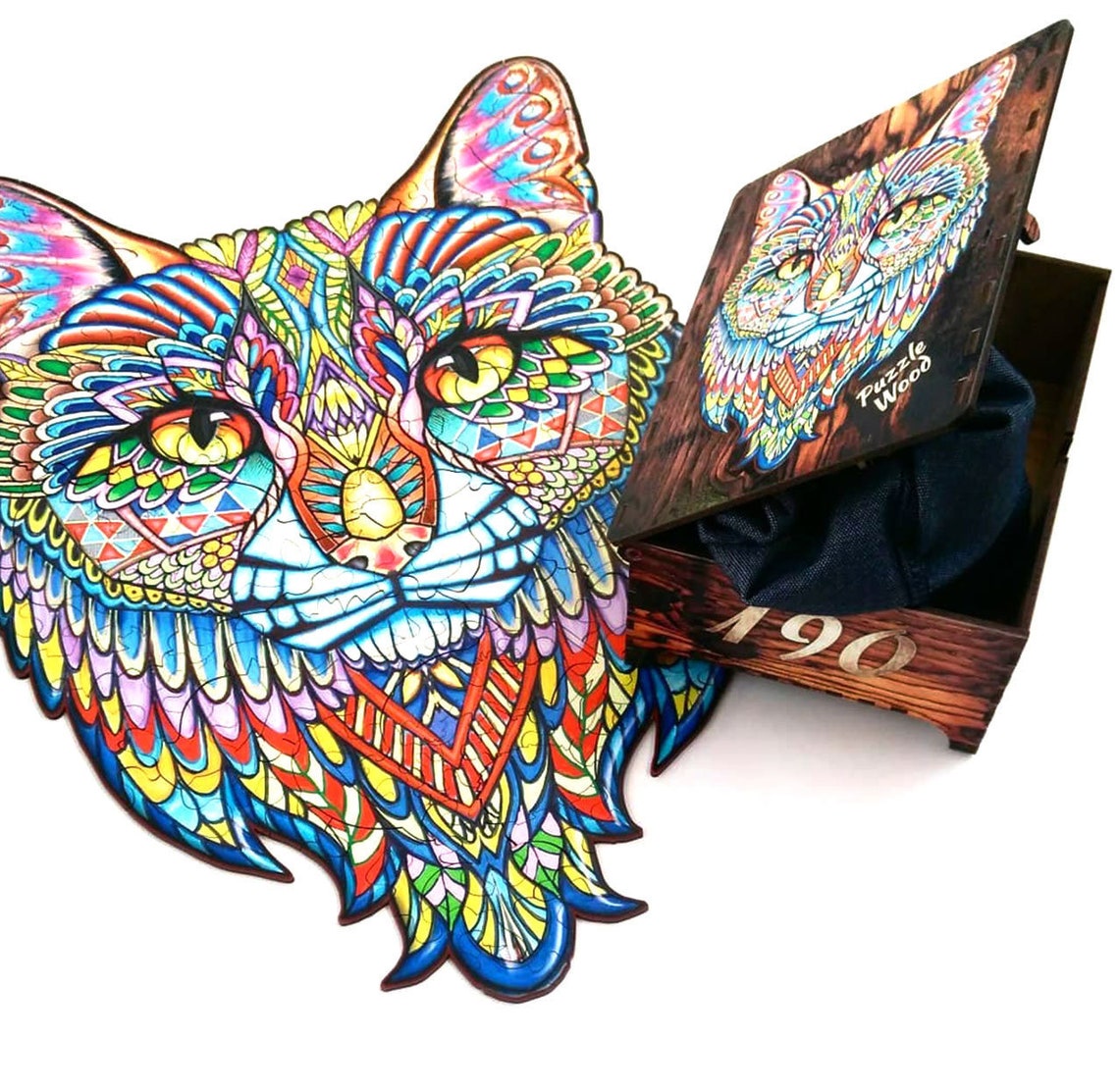 Handmade Cat Puzzle Wooden 3d Jigsaw Puzzle Best Gift for Etsy