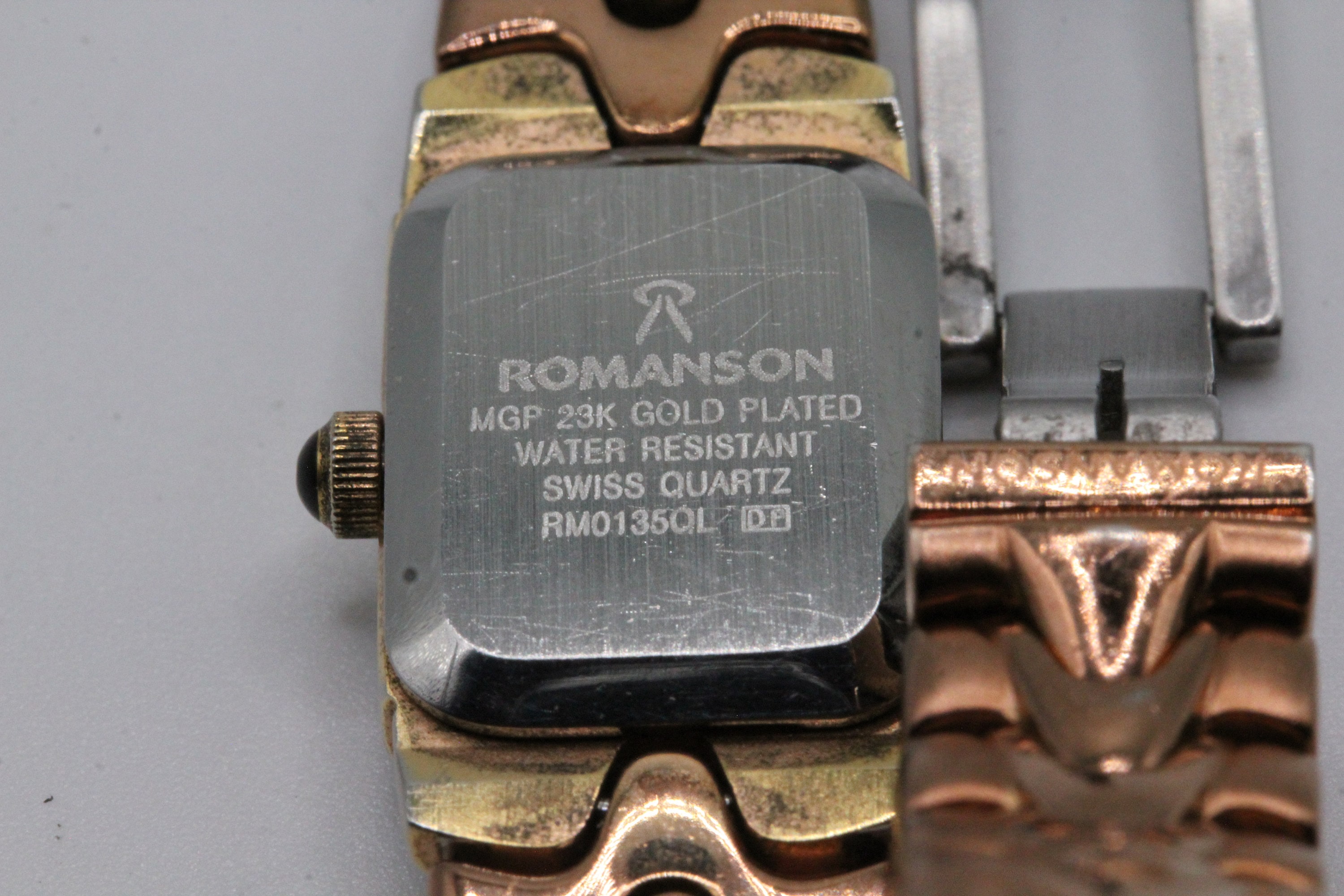 Romanson mgp 23k gold plated water resistant swiss quartz hot sale