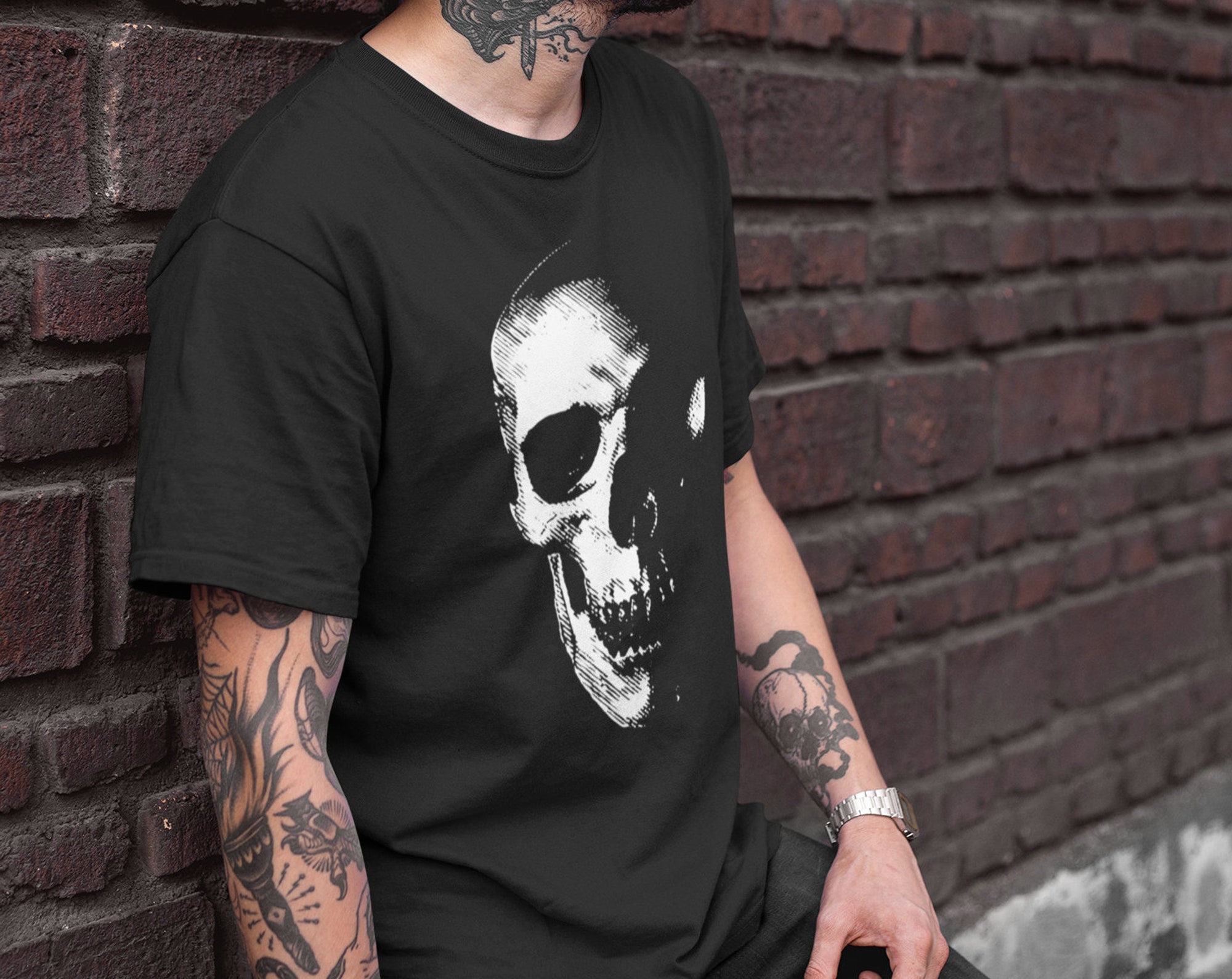 Discover Cool Skull shirts, Memento mori, Unisex Cool Human Black White Skull t-shirt