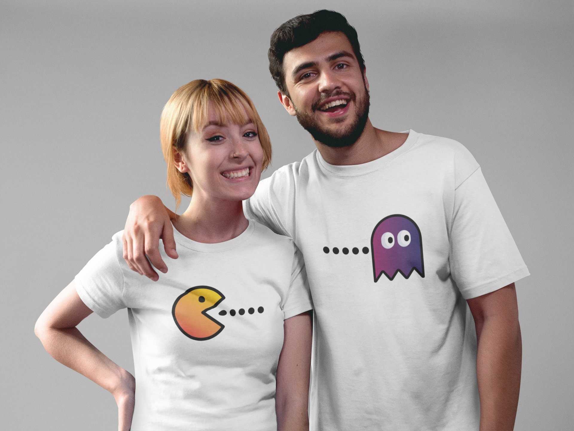 Couple Pacman Unisex T-shirt Cool Valentines Day Gift Pacman - Etsy