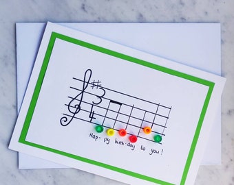 Leuke en kleurrijke muzikale verjaardagskaart