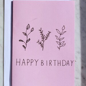 Tarjeta de cumpleaños de simple flower