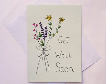 Eenvoudige en schattige Get Well Soon-kaart
