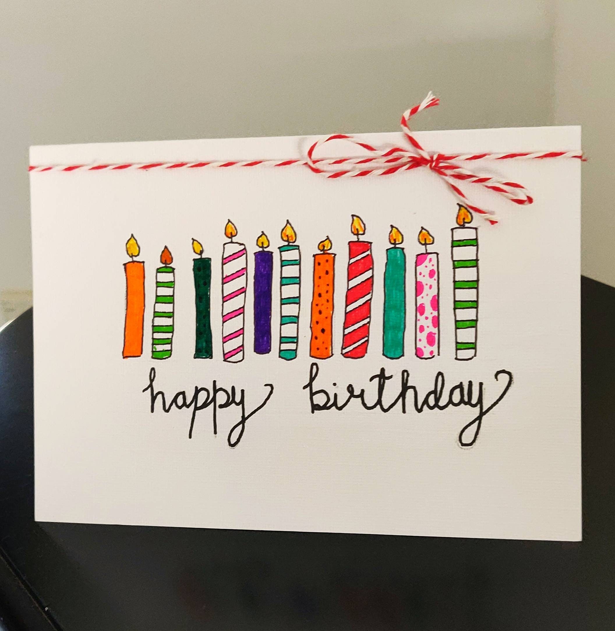 Candle Birthday Card - Etsy