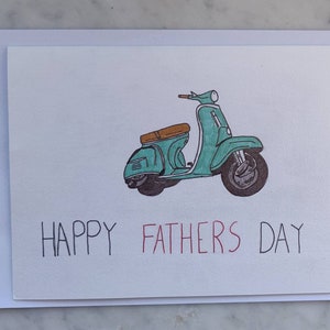Tarjeta hecha a mano para padres que aman las motocicletas