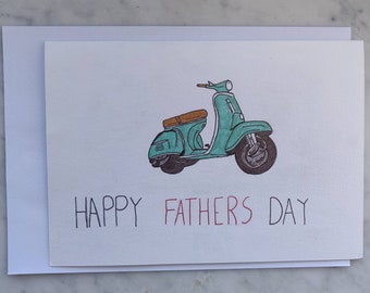 Handgemaakte kaart voor vaders die van motorfietsen houden