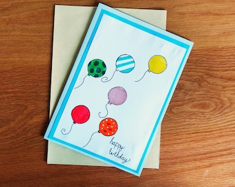 Handgemaakte ballon verjaardagskaart