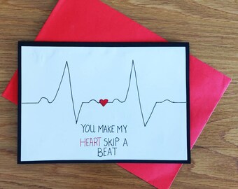 Handgemaakte verjaardagskaart voor je partner - "Je laat mijn hart een slag overslaan"