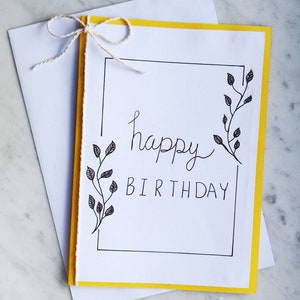 Tarjeta de cumpleaños simple leave