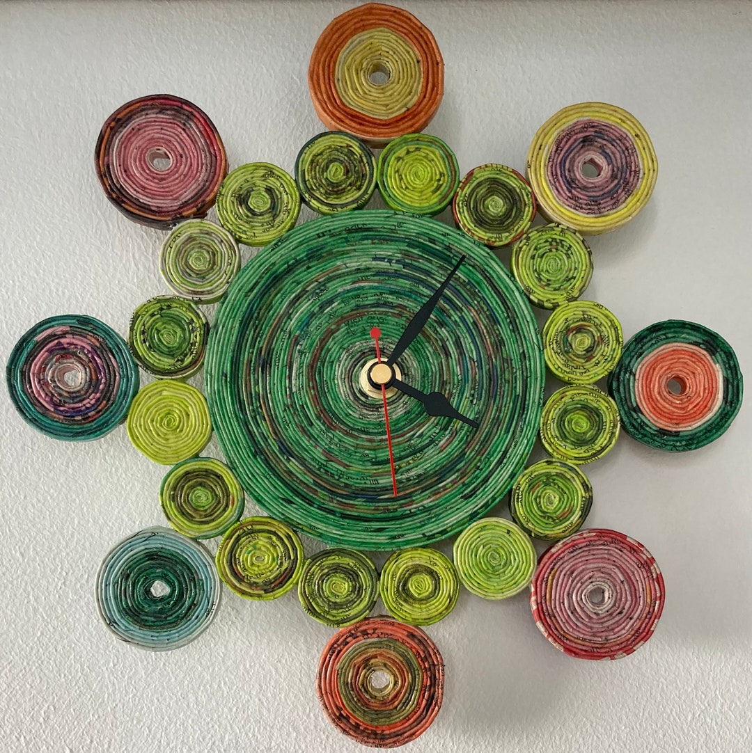 Wall Clock Paper Clock Colorful Clock Custom Clock for Etsy