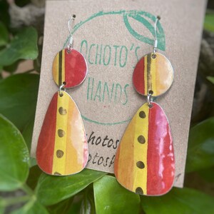 Summer earrings Metal earrings Lightweight Silver earrings One of a kind Anniversary gift for her