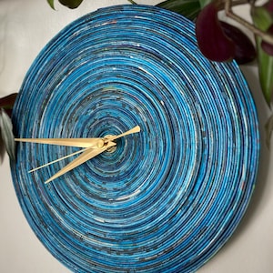 Wall Clock, Blue Decor, Geometric Clock, Paper Clock, Unusual Clocks, Unique Wall Clock, Blue Clock