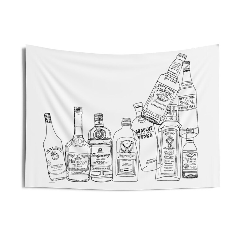 Pop Bottles Alcohol Wall Tapestry College Dorm Decor Etsy