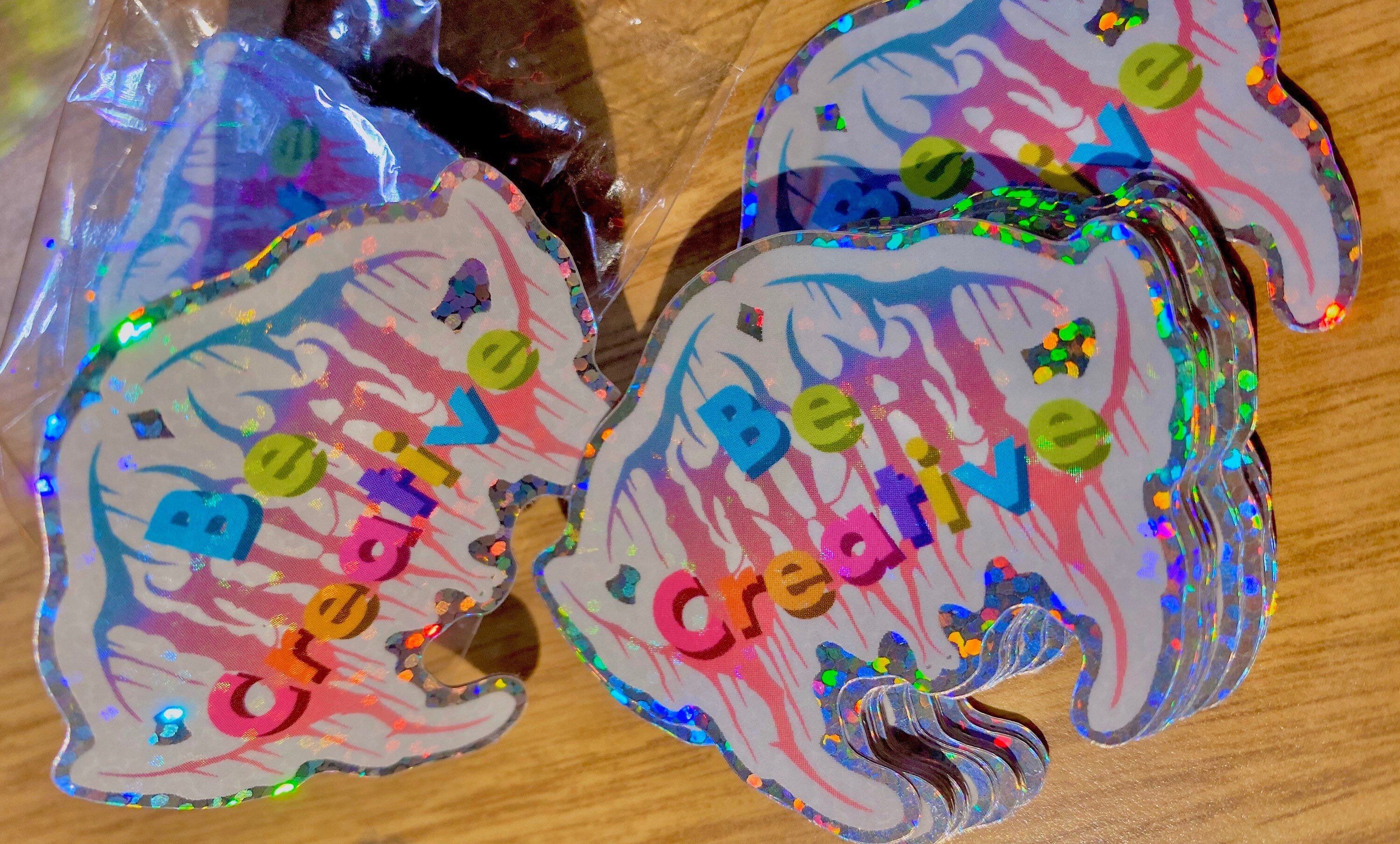 BE CREATIVE holographic glitter stickers Etsy