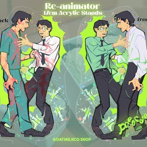 ready to ship! re-animator acrylic stands 17cm with holographic overlay on back