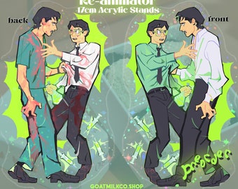 ready to ship! re-animator acrylic stands 17cm with holographic overlay on back