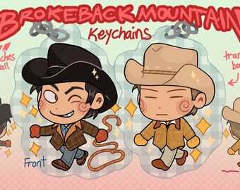 PREORDER! gay cowboy keychains 3 inches tall double sided acrylic charms