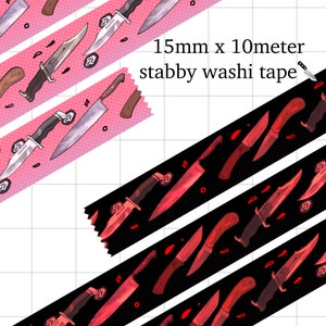 stabby washi tape 15mm wide 10 meters long slasher knives